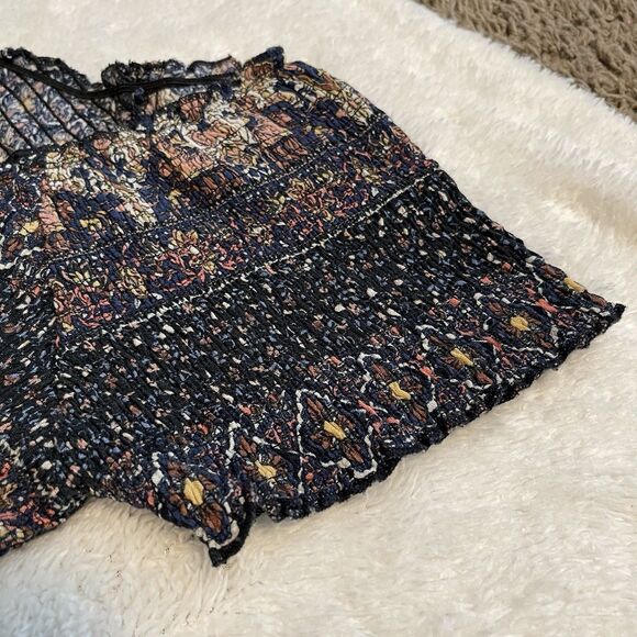 Soft Surroundings Women's Smocked Marcelo Boho Maxi Dress Short Sleeve Small - Picture 9 of 10